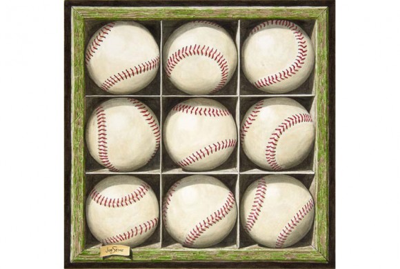 Nine Baseballs